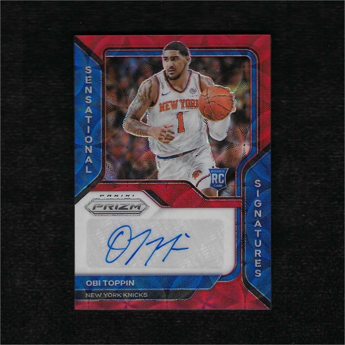 2020-21 Panini Donruss Optic Obi Toppin RC Auto Signature Series SS-OBI Knicks