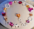 Emily Ray (Signed) Multi-faceted Crystals & 925 Silver Loops Necklace & Bracelet — photo 5