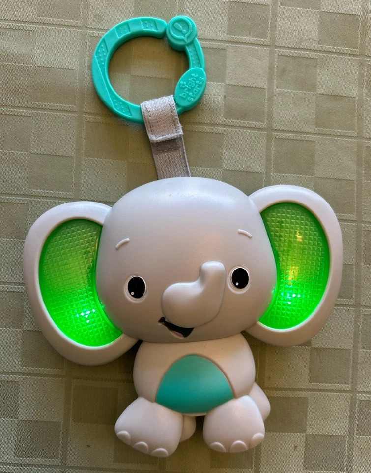 Caja de música de juguete elefante con luz verde y sonidos musicales Kids II Inc probada de colección Foto 3 de 3