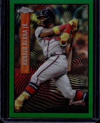 2022 Topps Chrome Sonic #EX-18 Ronald Acuña Jr. Expose Green Refractor #/99