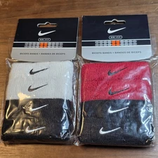 Vtg 2005 Nike Dri-Fit Biceps Bands 2 Pack Set White/Black & Red/Black NOS Sealed