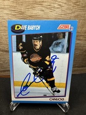 1991-92 Score Canadian Dave Babych Vancouver Canucks #584 In-Person ON-CARD AUTO