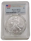 2020-S - $1 American Silver Eagle, OGP and COA - PCGS MS 70 - First Strike