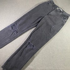Abercrombie Fitch The 90s Straight Ultra High Rise Distressed Jeans