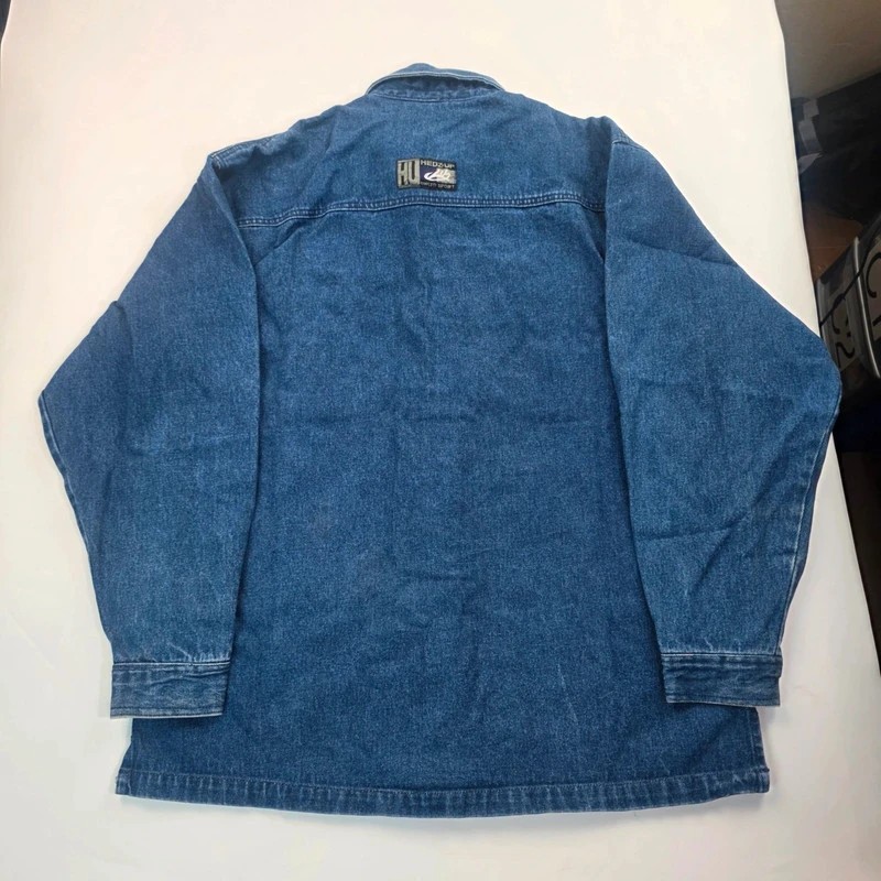 2443 Hedz Up Denim Y2K Regular Jacket Navy L Streetwear Skater Hiphop image 7