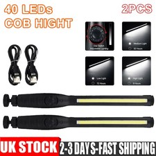 2X COB LED Work Light Rechargeable Hand Torch Inspection Magnetic Lamp Dimmable