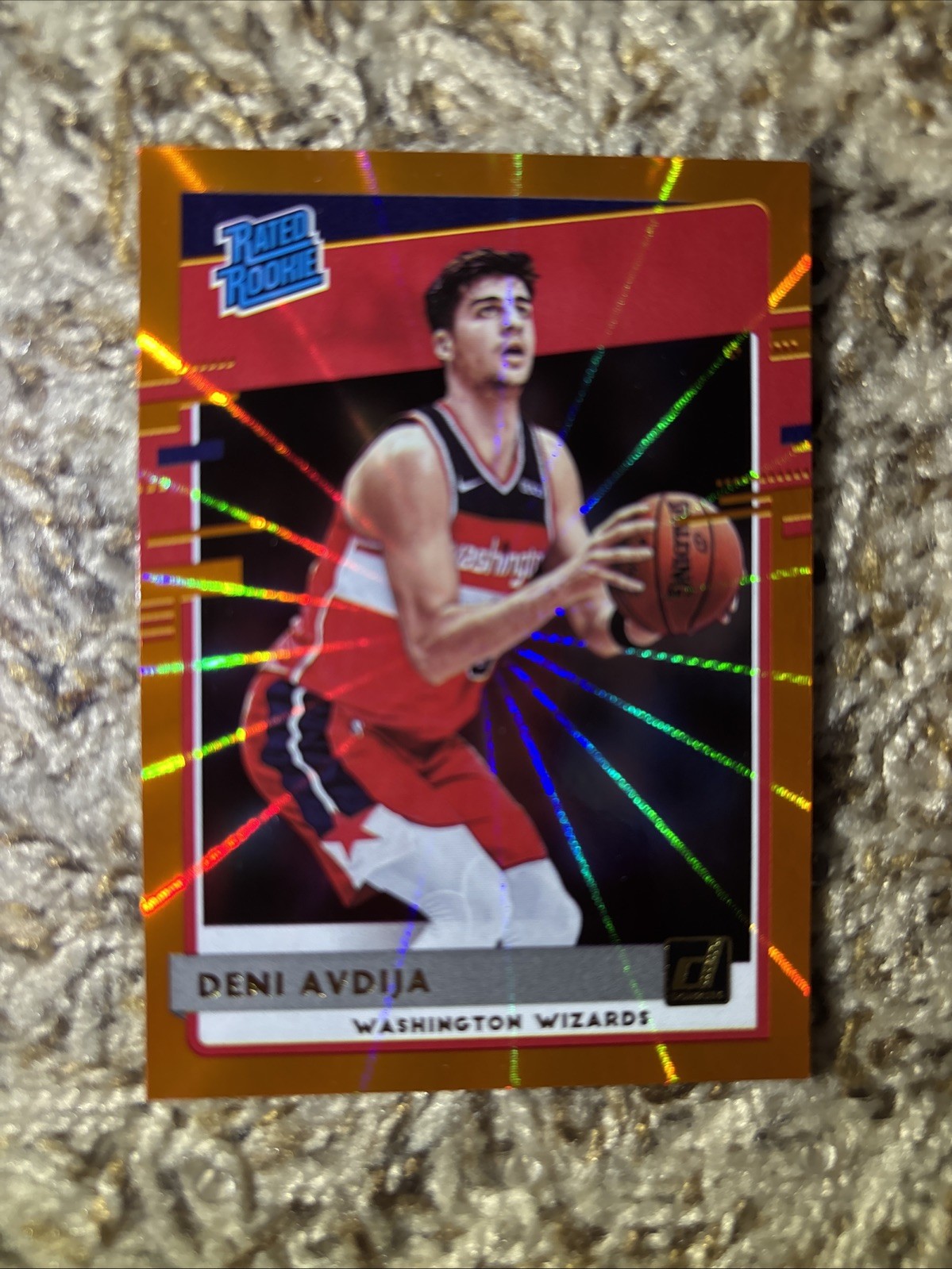 2020-21 Panini Donruss Deni Avdija Rated Rookie Orange Laser Trail Blazers #205