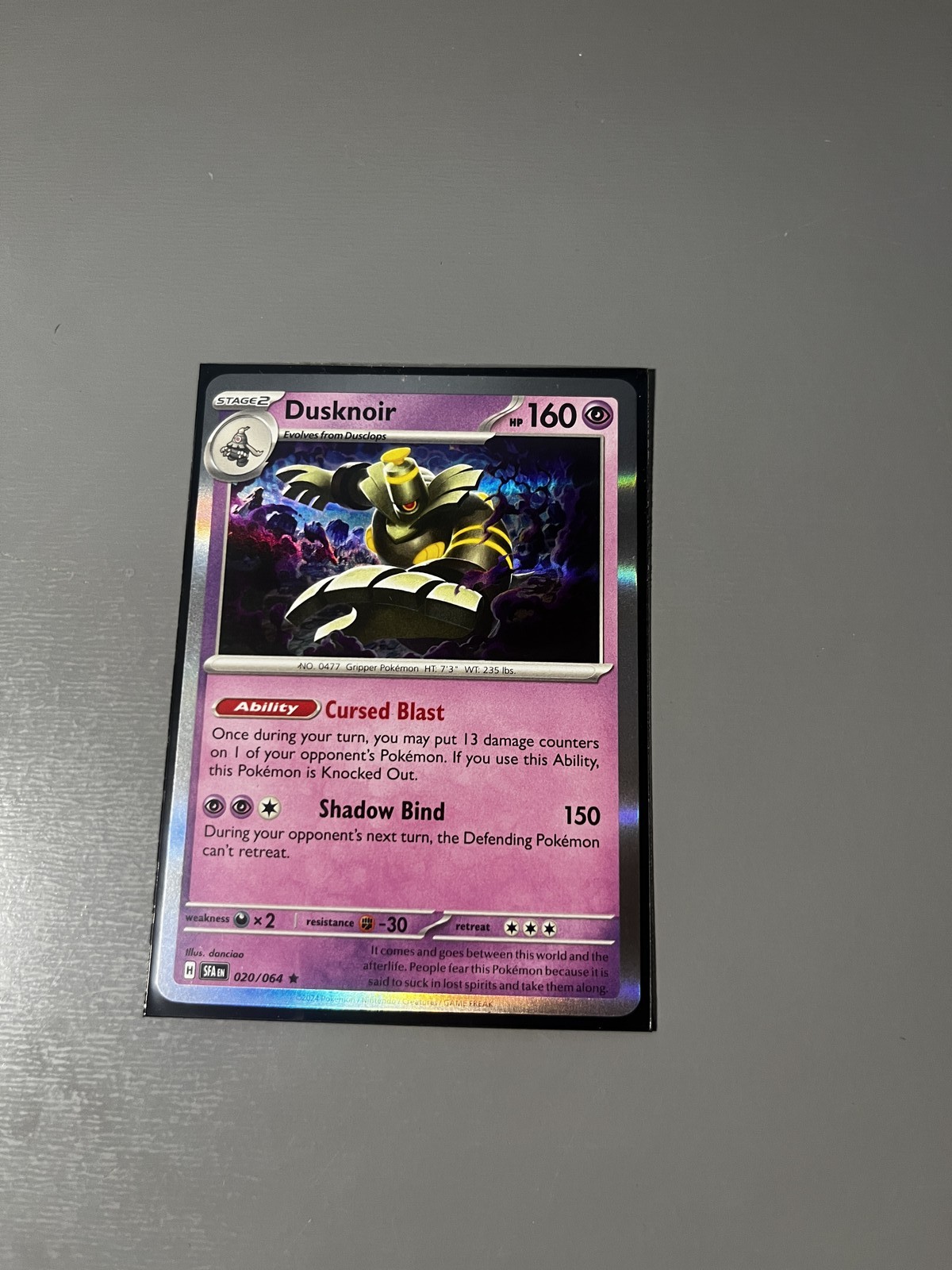 NM Dusknoir - Reverse Holo Rare SV: Shrouded Fable 020/064