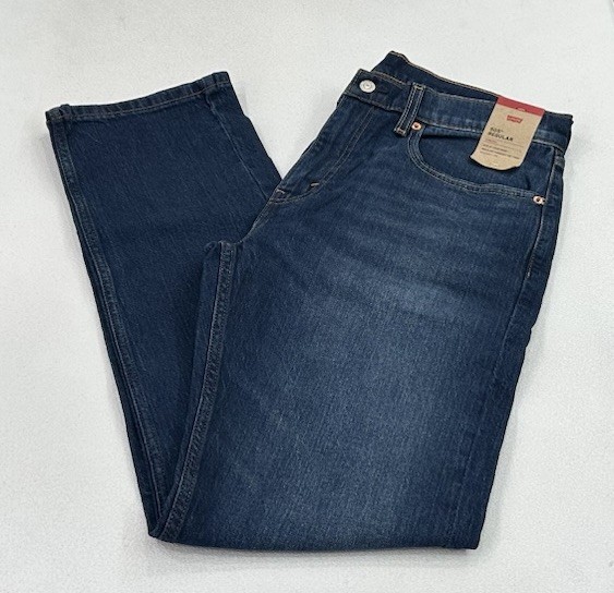 Levi's Men's Classic 505 Regular Fit Jeans Straight Leg, Dark Blue, Size 34x34