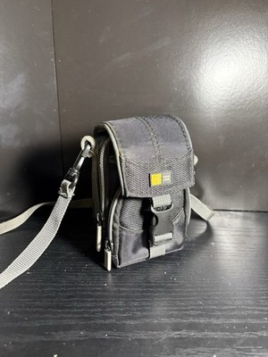 CASE LOGIC Soft Padded Case f/ Digital Camera Black Bag Holder w/ 3 Zipped Slots