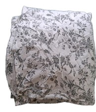 100 Cotton Soft Grey White Floral Button Closure Duvet Full / Queen 79 X 85