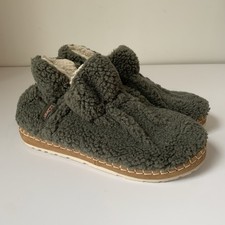 L.L.Bean Shoes Women's 9 Green Cozy Slipper Bootie Pile Fleece Ankle