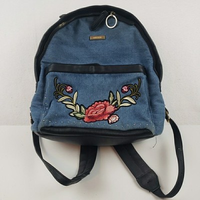 Dream Control New York Denim  Backpack Bag  Embroidered 12x12x5 Blue Jean