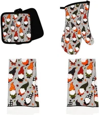 Halloween Gnomes Kitchen Linen Oven Mitt, Towel, Pot Holders ~ Choice