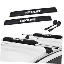 Soft Roof Rack Pads with Two 15 Ft Tie Down Straps for Surfboard, 34 inch Black