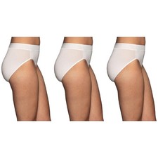 3 Pack Vanity Fair Beyond Comfort Modal 13250 Hi Cut Panty Underwear White 6  8