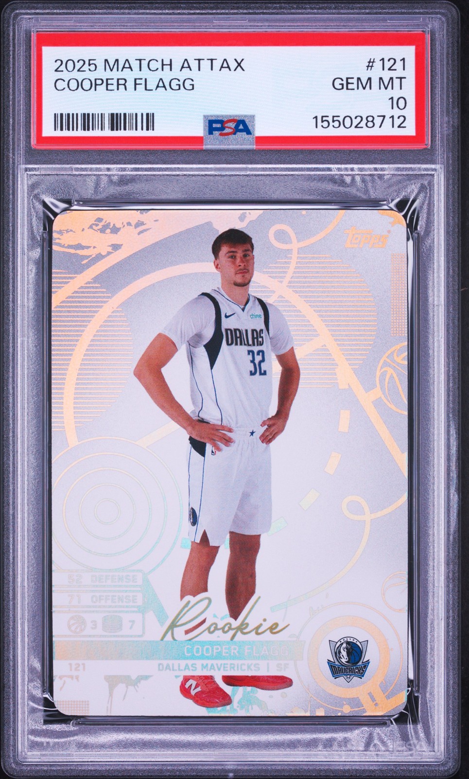 2025 TOPPS MATCH ATTAX #121 COOPER FLAGG PSA 10