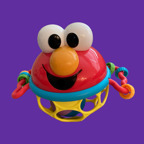 Bright Starts Sesame Street Jingle & Shake Elmo Easy-Grasp Rattle Red Yellow