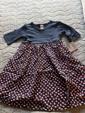 Tea Collection Girls Navy blue And Floral Dress Size 4