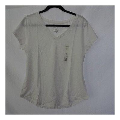 Sonoma Goods for Life Women's XL White V-Neck Everyday Short Sleeve Tee NWT