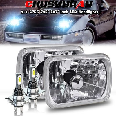7x6'' 5X7 Inch LED Headlight H4 Hi&Lo Sealed Beam For Chevy Corvette C4 1984-1996