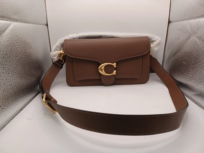 NEW Coach Tabby Polished Pebble Leather Shoulder Bag 26-Brass/Dark Stone F58321