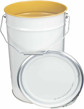 ITP Packaging 2 X 25 Litre Metal Pail Bucket Drum with Lid & Ring Closure UN App