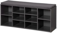 Kesper Schuhschrank Mit Sitzkissen Grau Faserplatte 103,5X48X29,5 Cm