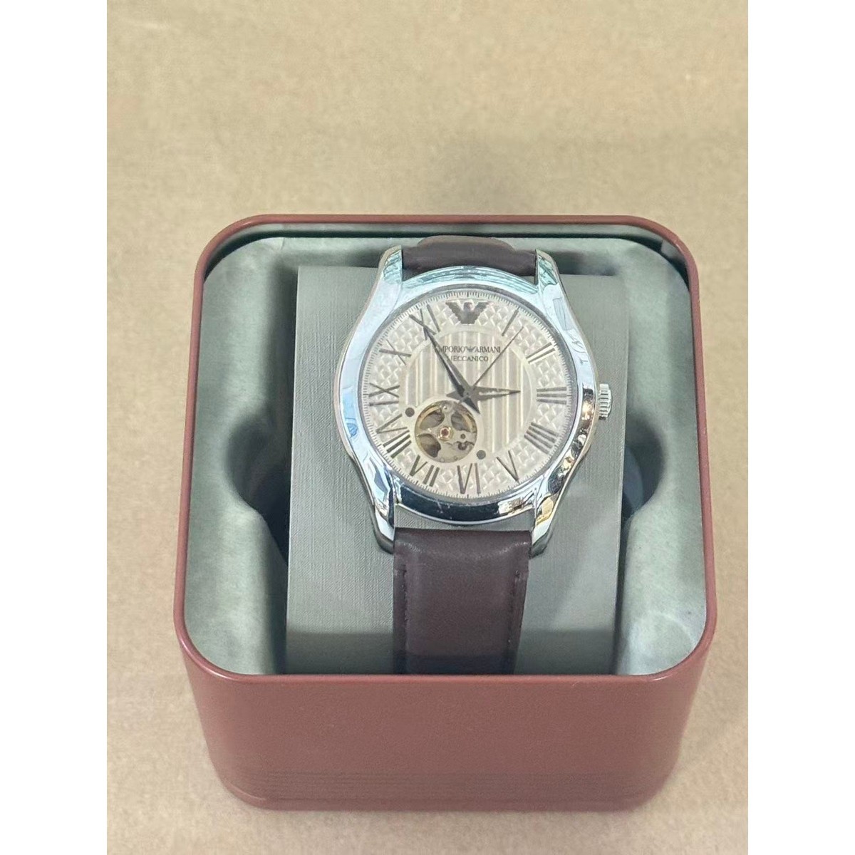 Emporio Armani Valente AR60017 Men's Watch Meccanico With Beige