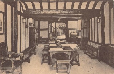 Vintage Postcard The Reading Room Harvard House Stratford-upon-Avon E. Anthony