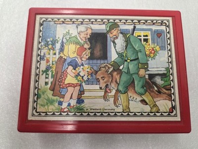 Vintage 6 Sided Wood Block Cube Puzzle Set Fairy Tales West