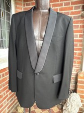 SAVOY TAILORS GUILD SHAWL COLLAR EVENING JACKET TUXEDO, BLACK, Chest Size 44  