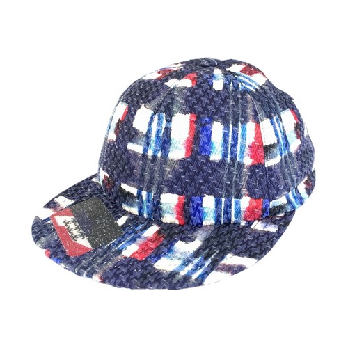 CHANEL COCO Mark cap Multicolor Blue White Red tweed CC