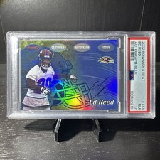 2002 Bowman Best - Ed Reed #133 On Card Rookie Auto Blue Refractor /399 PSA 7