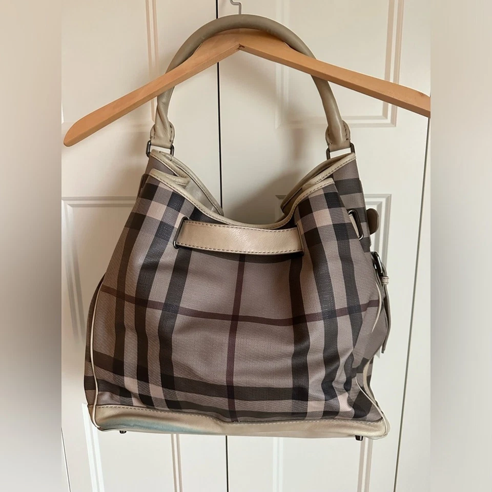 Burberry Smoked Check Medium Walden Belted Hobo Handbag - Image 3 of 4