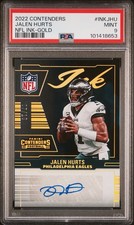 2022 Contenders Jalen Hurts NFL INK - GOLD PSA MINT 9