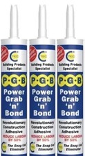 3 X C-Tec Power Grab n Bond TRIBRID® Construction Adhesive  290ml Original Ct1