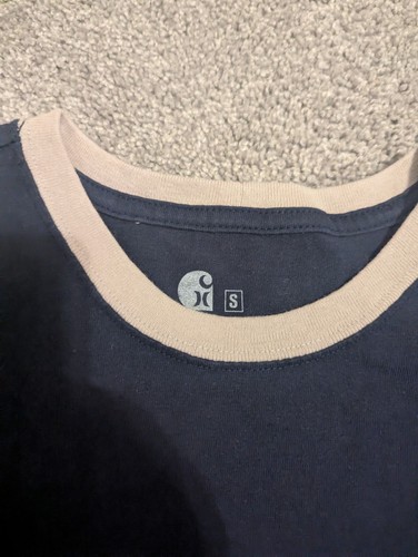 Camiseta Carhartt Hurley Collab Ringer para hombre pequeña azul nueva con etiquetas ropa de trabajo - Imagen 7 de 12