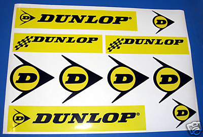 Dunlop retro rally race car motor bike sticker decals - Afbeelding 1 van 1