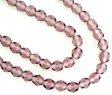 50 Amethyst Purple Preciosa Czech Fire Polished 6mm Faceted Glass Beads