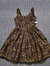 Next Taylored Black And Grey Jacquard Sleeveless Cocktail Dress. Size 8. V