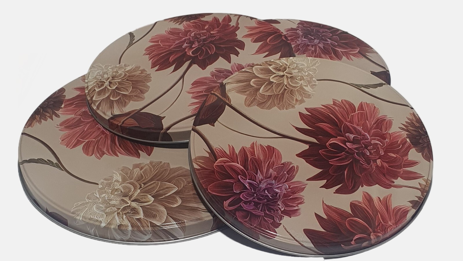 4 x Metal Stove Top Covers Kitchen Cooktop Burner Colors Round Hob