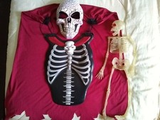 Halloween Child Skeleton Costume with Plastic Skeleton