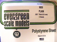 EVERGREEN 9020 6 " x 12" .020 Thick Plain 3 Sheets