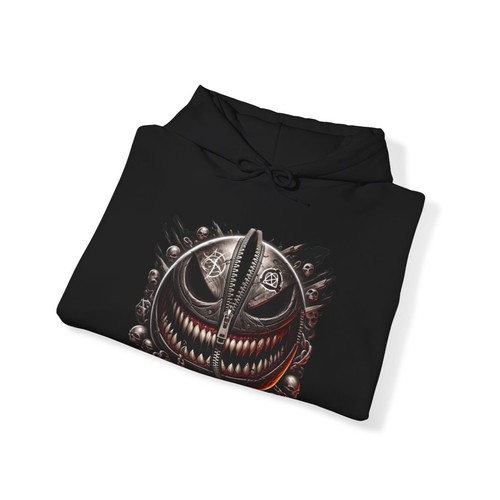 Hoodie Sweatshirt Retro Style Skater Art with Death Metal Streetwear Horror Vibe - Picture 5 of 37