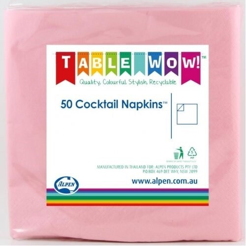 Light Pink Cocktail Napkins 2 Ply Pk 50 - Picture 1 of 1