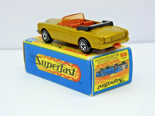 Matchbox Superfast Rolls Royce Argento Shadow Grigio Basi No.69 NM IN G Box 1971 - Foto 9 di 10