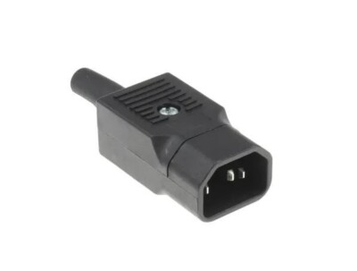 C14 Type E IEC plug IEC connector 250V, straight, cable mounting
