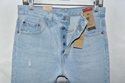 New Levi's 501 S Skinny High Rise Distressed Light Blue Jeans Womens Size 28x28 - Picture 5 of 10