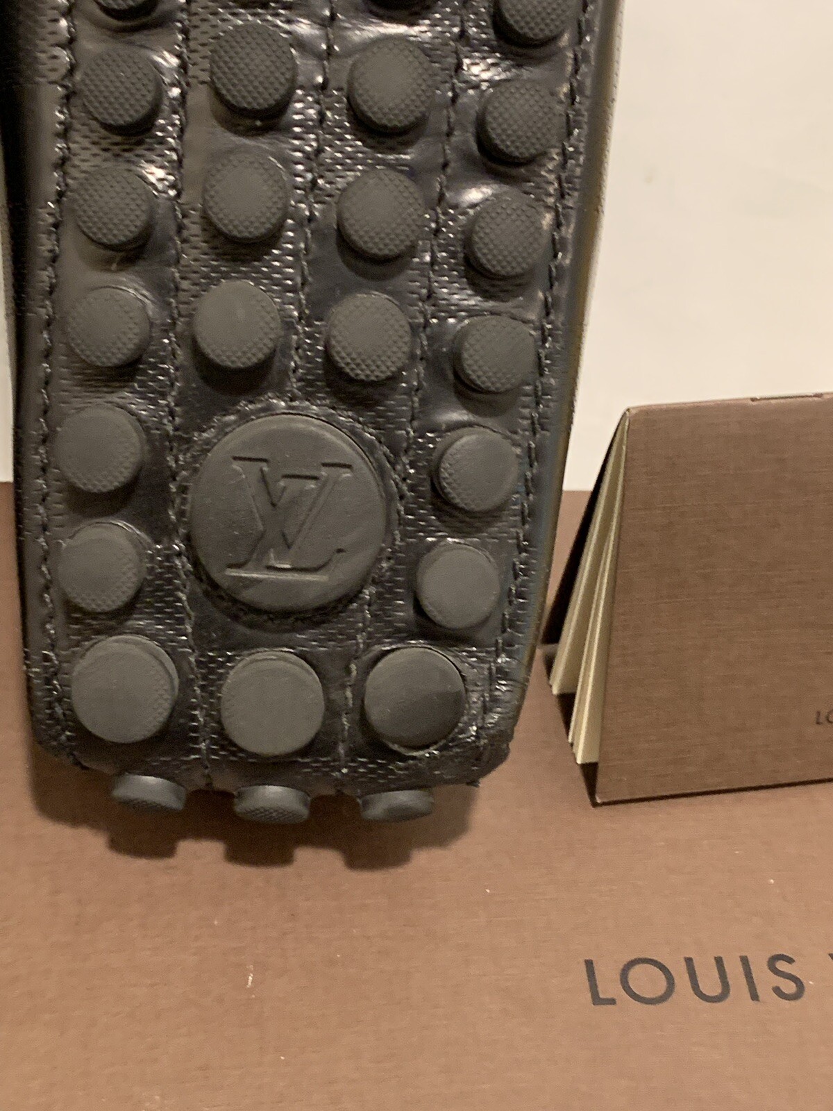 LOUIS VUITTON DRIVING LOAFERS BLACK MENS SHOES DAMIER… Gem